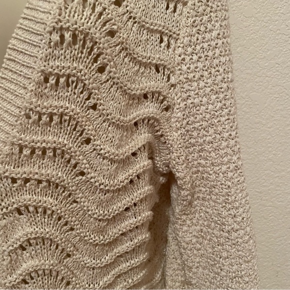 Spense Women's 1 Button Ivory Knit Cardigan Sweater Metallic Gold Thread Medium - Picture 8 of 10